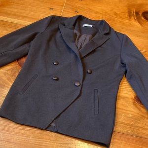 PETIT CLAIR 8 Brown Textured Double Breasted Blazer Suit Coat Jacket